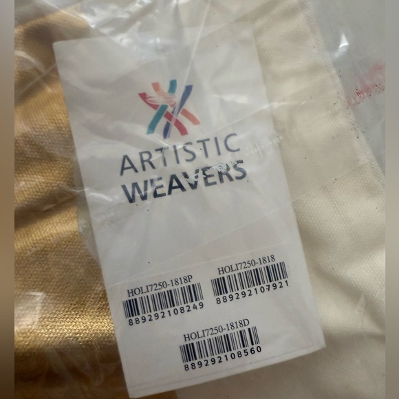 2 Artistic Weavers Holiday Deer Pillow Covers 18' x 18' 100% Cotton Cream & Gold - Picture 7 of 13